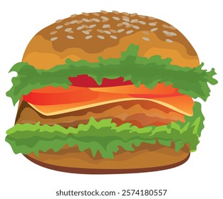 Isolated hamburger on white background vector design