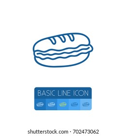 Isolated Hamburger Outline. Burger Vector Element Can Be Used For Burger, Sandwich, Cheeseburger Design Concept.