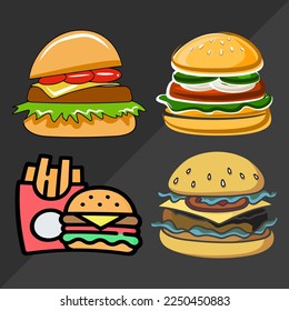 isolated hamburger vector background design