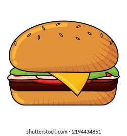 Isolated hamburguer fast food vector illustration