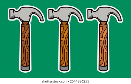 Isolated Hammer Doodle Sticker Illustration