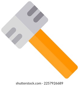 Isolated hammer in flat icon on white background. Carpentry, equipment, work tool