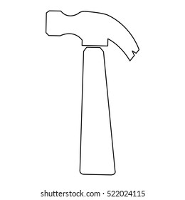 Isolated hammer icon on a white background, Vector illustration