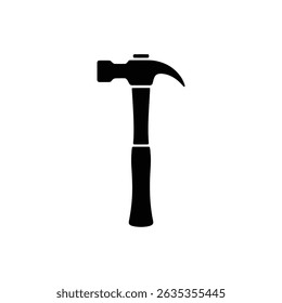 Isolated hammer silhouette showcasing woodworking equipment with a transparent backdrop, perfect for crafting and handyman projects.