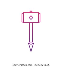Isolated hammer weapon medieval icon Vector