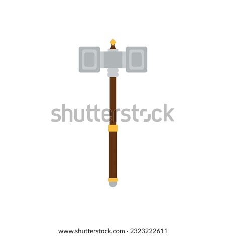Isolated hammer weapon medieval icon Vector