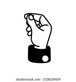 Isolated hand cartoon outline icon doing a gesture Vector illustration