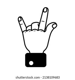 Isolated hand cartoon outline icon doing a gesture Vector illustration