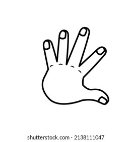 Isolated hand cartoon outline icon doing a gesture Vector illustration
