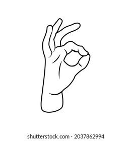 Isolated hand doing sign language Vector illustration