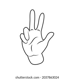 Isolated hand doing sign language Vector illustration