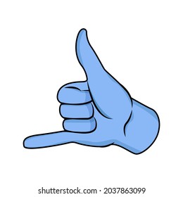 Lenguaje de señas aislado Ilustración vectorial