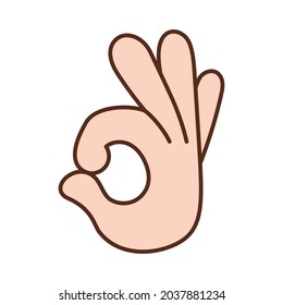 Einzige Hand mit Zeichensprache Vektor-Illustration