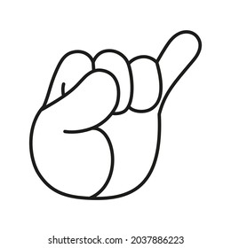 Isolated hand doing sign language Vector illustration
