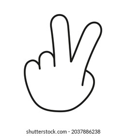 Isolated hand doing sign language Vector illustration