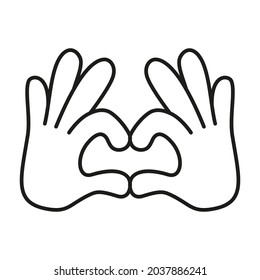 Isolated hand doing sign language Vector illustration