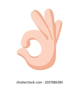 Lenguaje de señas aislado Ilustración vectorial