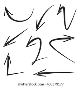 isolated hand drawn arrows, vector  illustration
