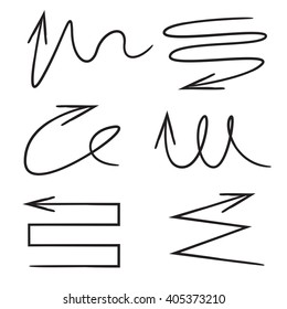 isolated hand drawn arrows, vector  illustration