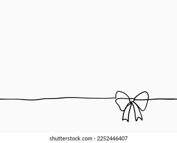 isolated hand drawn black doodle of ribbon seamless childish continuous lines element for card, wallpaper, cover, background, banner, label, texture or other etc. vector design