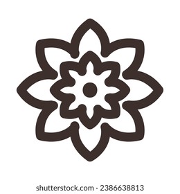 Isolated hand drawn flower icon Vector