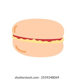 Isolated hand drawn macaroon on white background 