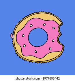 Isolated hand drawn rubber or inflatable ring from the background. Vector stylized illustration swim ring in a flat style. Symbols of vacation, holiday. Clipart with hand drawn outline.