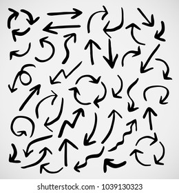 Isolated hand drawn set arrows