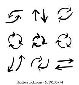 Isolated hand drawn set arrows