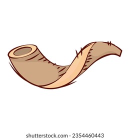 Isolated hand drawn sketch of a shofar Vector