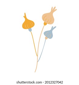 Flor vectorial aislada dibujada a mano para decoración, crianza, ilustración infantil, colores suaves