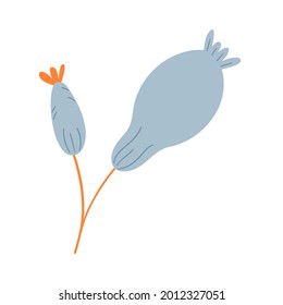 Flor vectorial aislada dibujada a mano para decoración, crianza, ilustración infantil, colores suaves