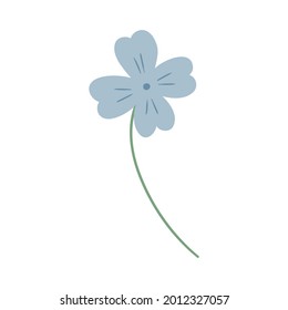 Isolated hand drawn vector flower for decoration, nursery, children illustration, gentle colours
