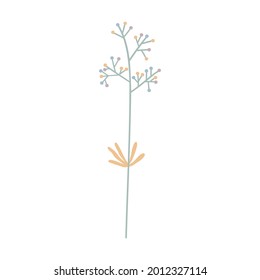 Flor vectorial aislada dibujada a mano para decoración, crianza, ilustración infantil, colores suaves