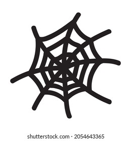 Isolated hand drawn vector illustration of cobweb in doodle style. Halloween element for festival design, invitation, greeting card.
