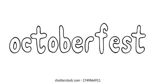Letras vectoriales de Oс Octubre en forma de doodle. Ilustración para el diseño del festival, invitación, tarjeta de saludo, afiche.