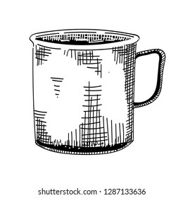 Isolated Hand drip coffee, Hand drawn on white background - Vector illustration