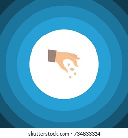 Isolated Hand Flat Icon. Sow Vector Element Can Be Used For Hand, Sow, Seed Design Concept.