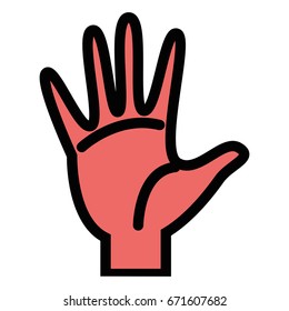 Isolated hand icon on a white background, vector illustration