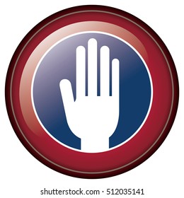 Isolated hand inside seal stamp of vote design