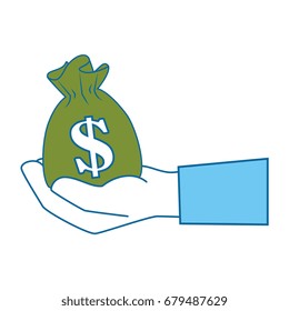 isolated hand money bag
