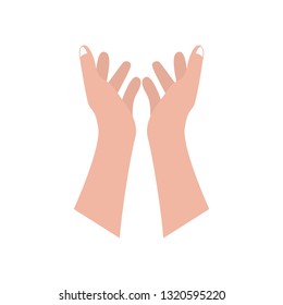 Isolated hand praying image. Vector illustration design