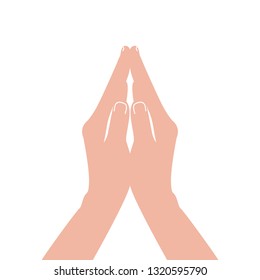 Isolated hand praying image. Vector illustration design