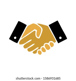 Isolated hand shaking vector icon