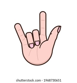 Isolated Hand sign meaning I love you vector illustration for Sign language day on September 23.