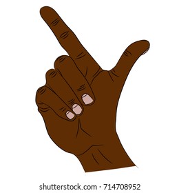 Isolated hand that shows somewhere with an index finger.