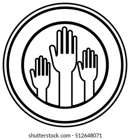 Isolated hand of vote design