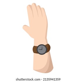 Isolated hand with a watch Business Vector