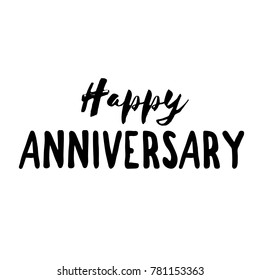 isolated hand write of happy anniversary with black color