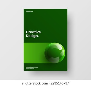 Isolated handbill vector design illustration. Amazing realistic spheres banner template.